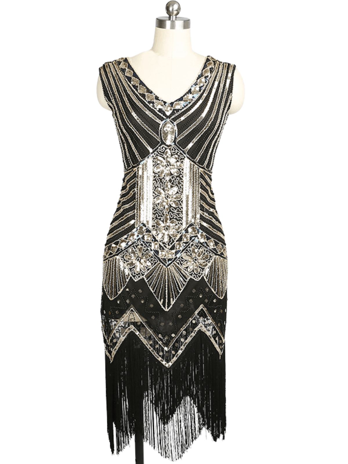 Rosstef Boomer V Neck Fringe Sequin Gümüş Renkli Giyim