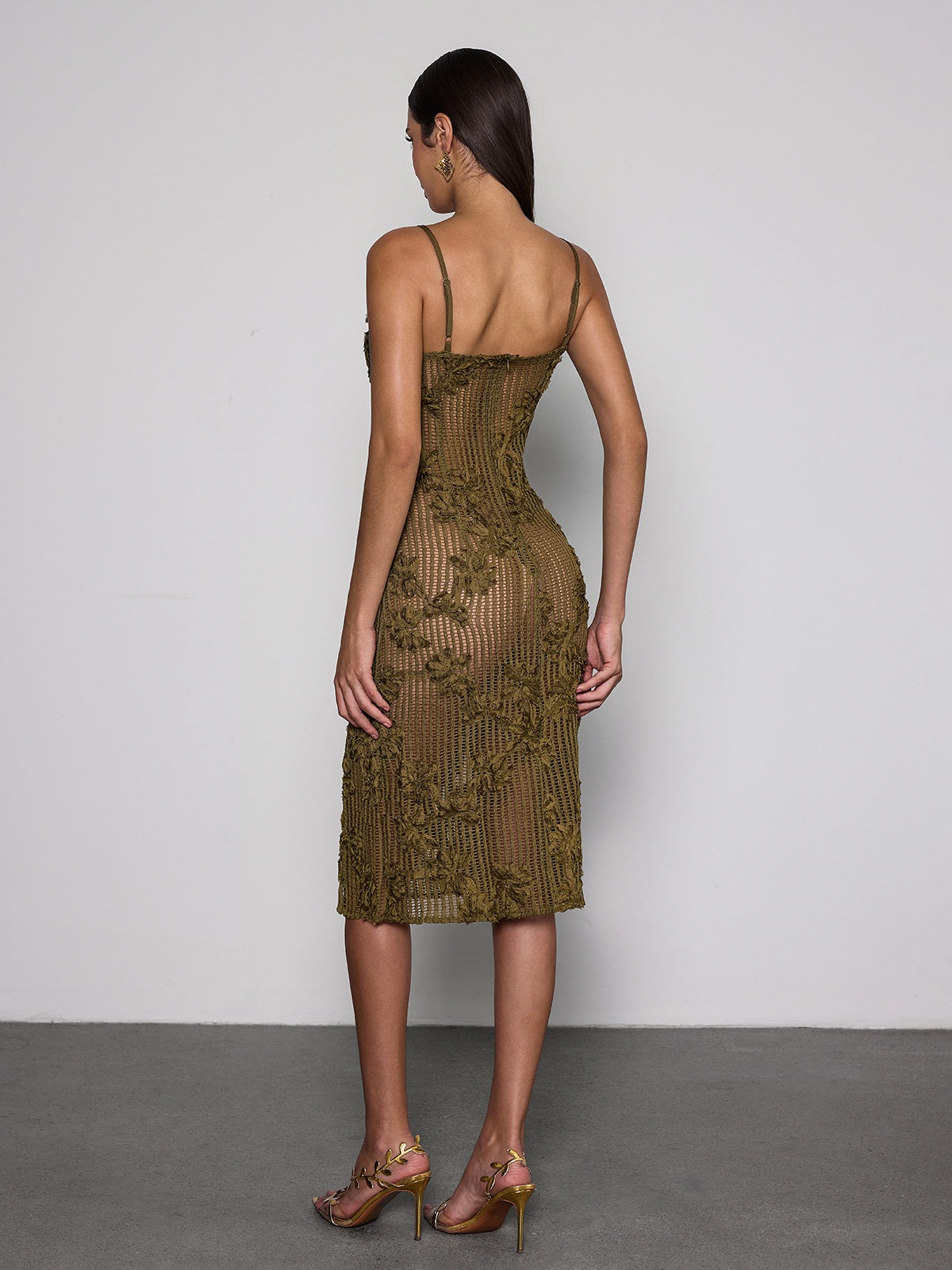Rosstef Spaghetti Flower Midi Dress - Moda ve Elegansı Birleştiren