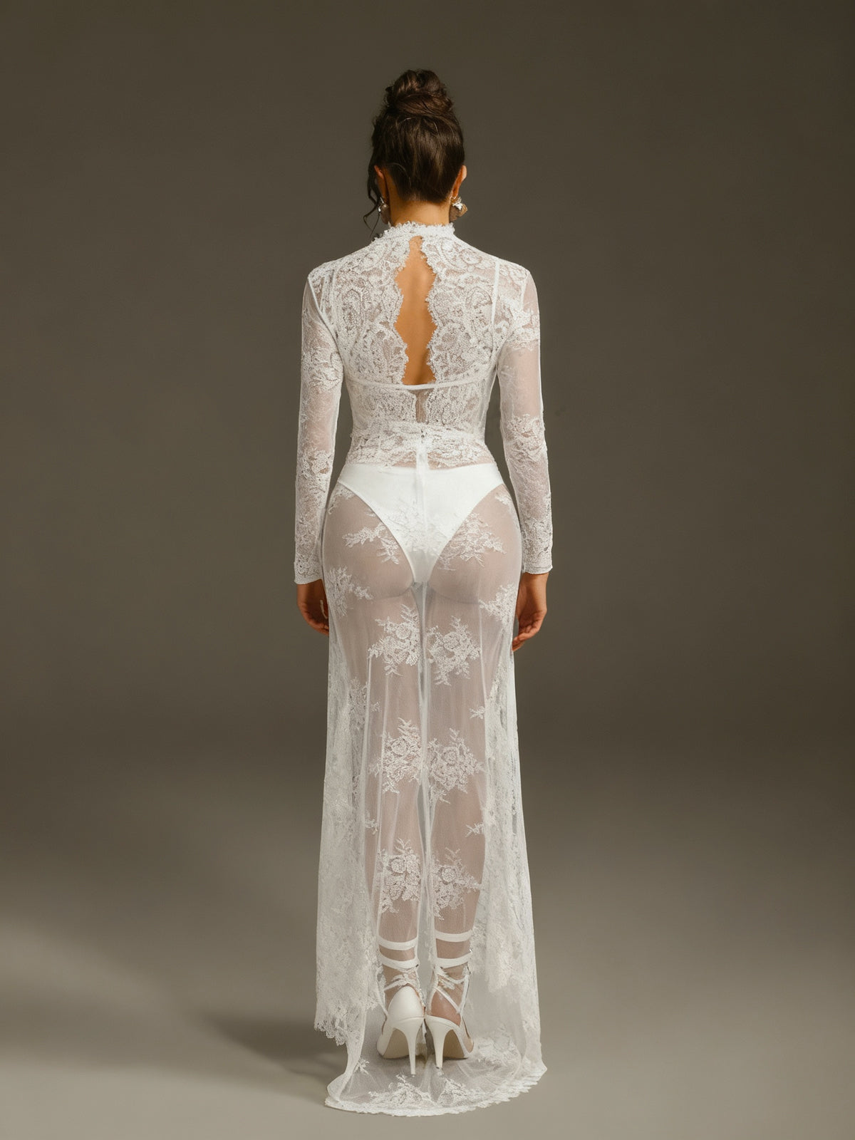 Rosstef Lace Split Maxi Dress