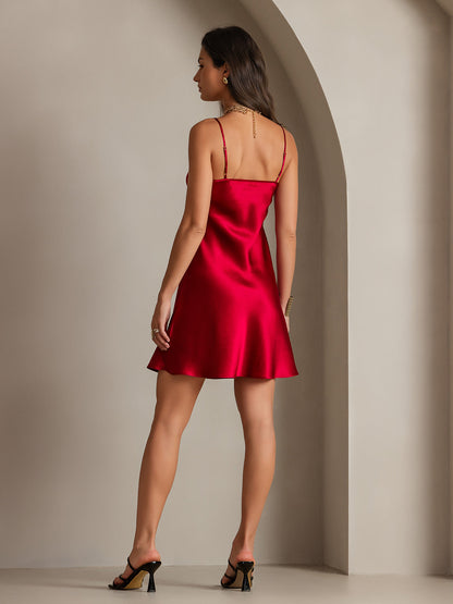 Rosstef Pure Silk Spaghetti Strap Short Dress