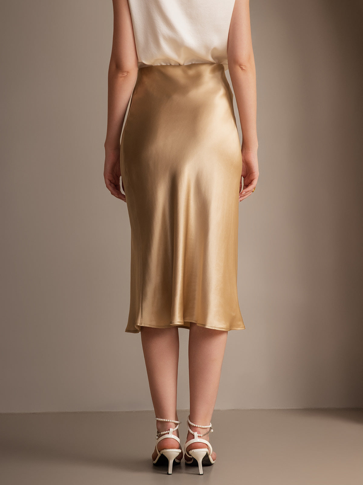 Rosstef 100% Mulberry Silk Stretch Long Straight Skirt