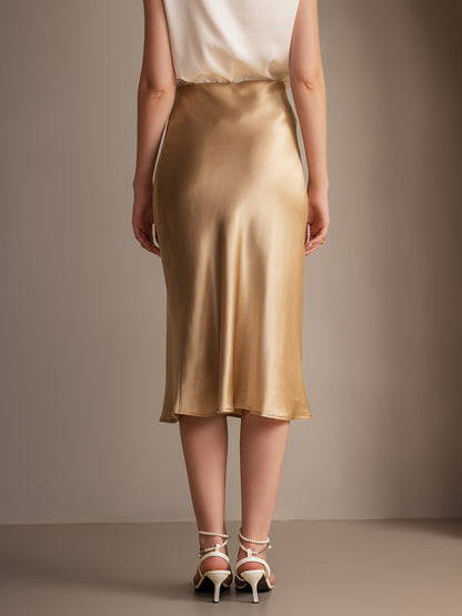 Rosstef 100% Mulberry Silk Stretch Long Straight Skirt