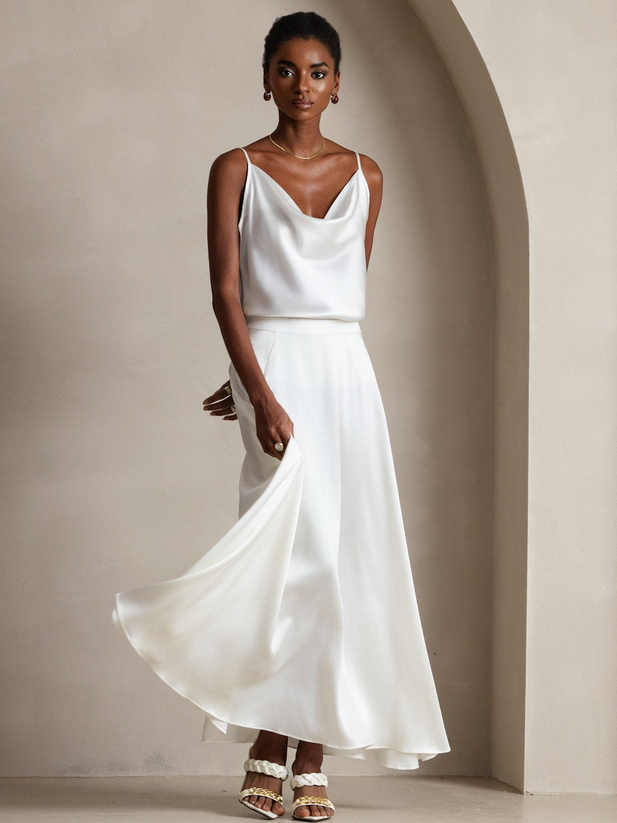 Rosstef 19Momme Süt Sövgüler Cowl Neck Camisoles