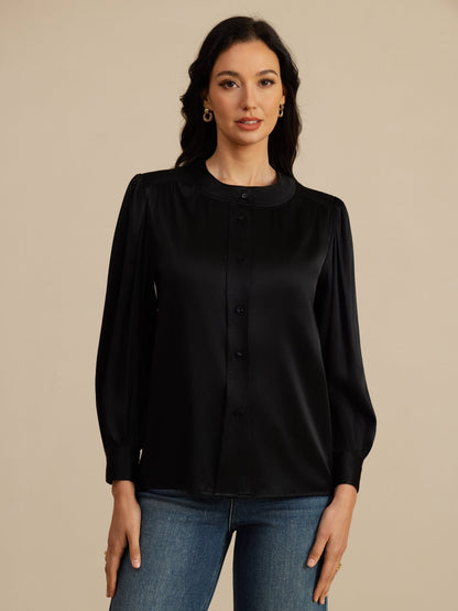 Rosstef 19Momme Stretch Silk Charmeuse Blouse