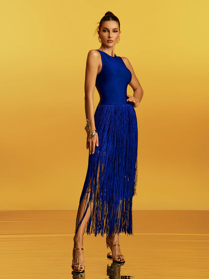Rosstef Fringe Midi Dress