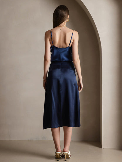 Rosstef 100% Mulberry Silk Spaghetti Strap V Neck Camisole Top