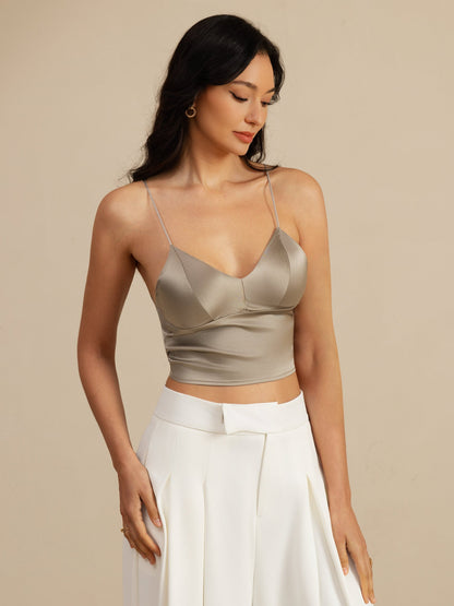 Rosstef Silk Crop Top: Güçlü ve Çıkarıcı V-Kol Çamaşır