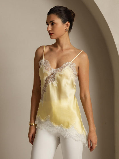 Rosstef Mulberry Silk Camisole Top - Asimetrik Kuyruk ve İncik Detaylı