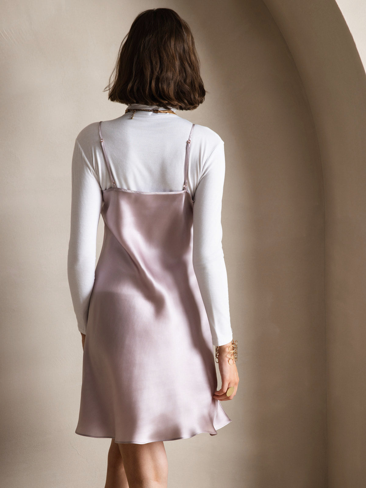 Rosstef Pure Silk Spaghetti Strap Short Dress