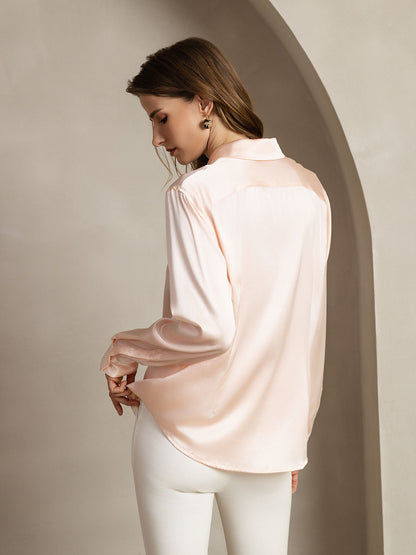Rosstef 19Momme Kumaş Uzun Cep Long Sleeve Kadın Bluzu