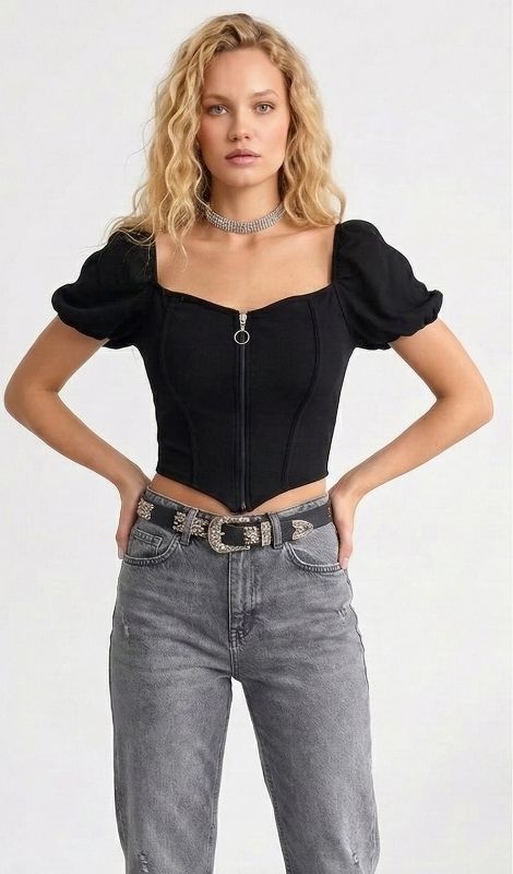 Asimetrik Dekolteli Body