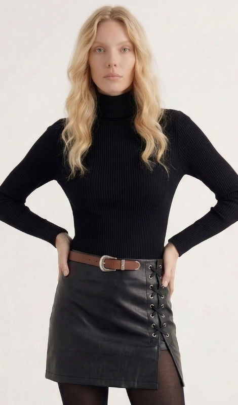 Midnight Rock Bağlama Detaylı Etek