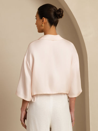 Rosstef Pure Silk Kadın Çift Kol Kaba Bluz