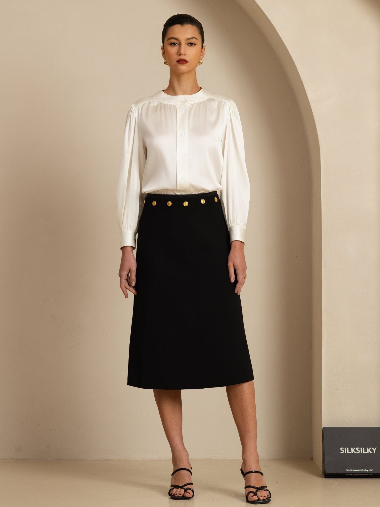 Rosstef 19Momme Stretch Silk Charmeuse Blouse