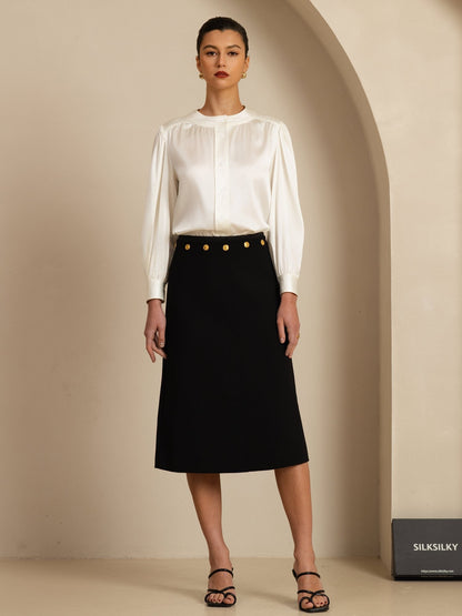 Rosstef 19Momme Stretch Silk Charmeuse Blouse