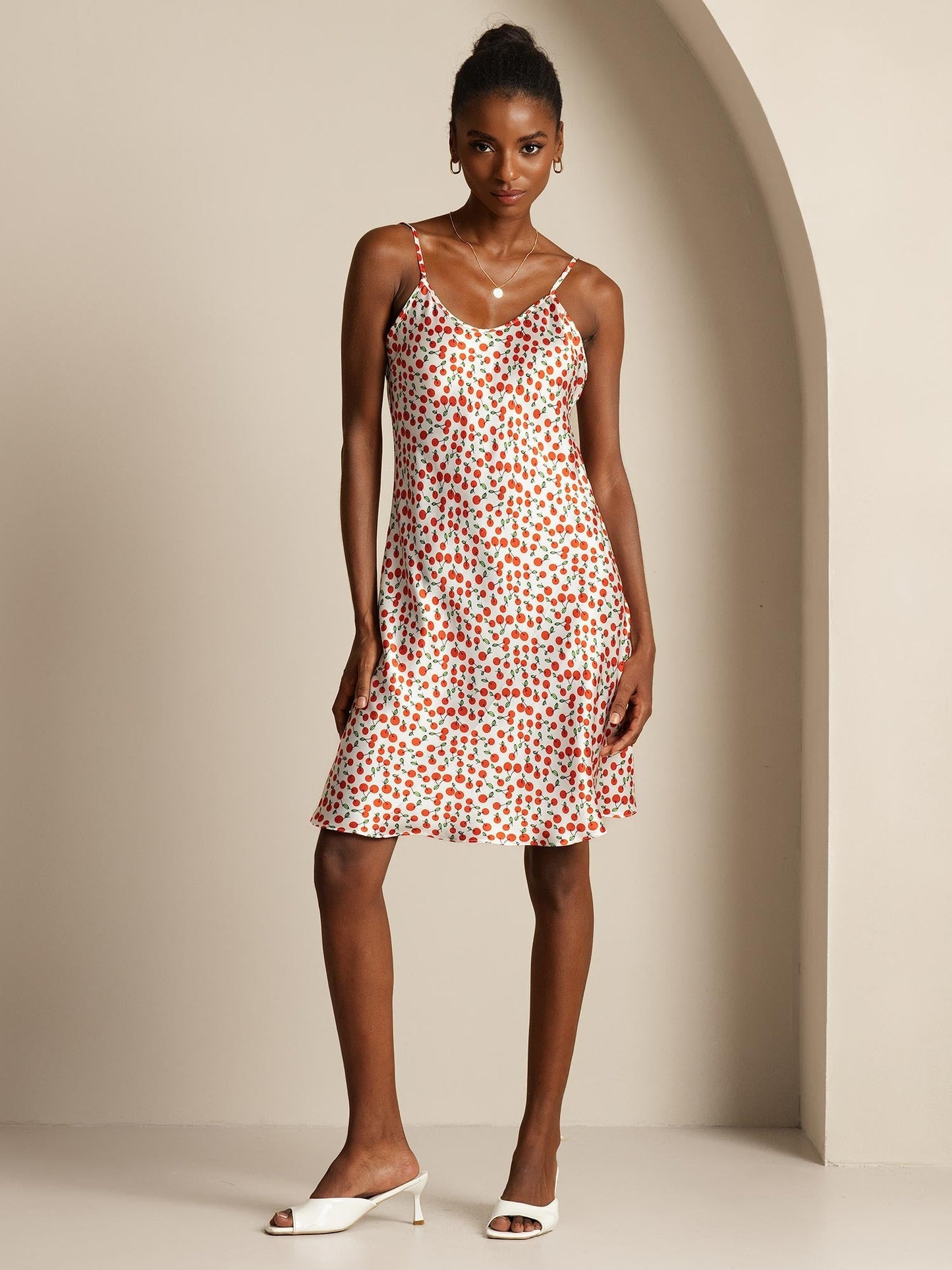 Rosstef Cherry Print Kısa Mini GİYİM
