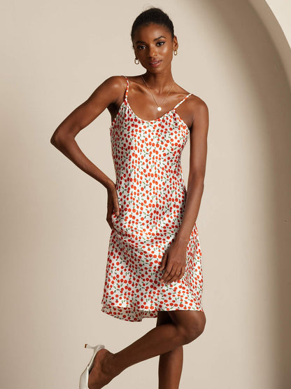 Rosstef Cherry Print Kısa Mini GİYİM