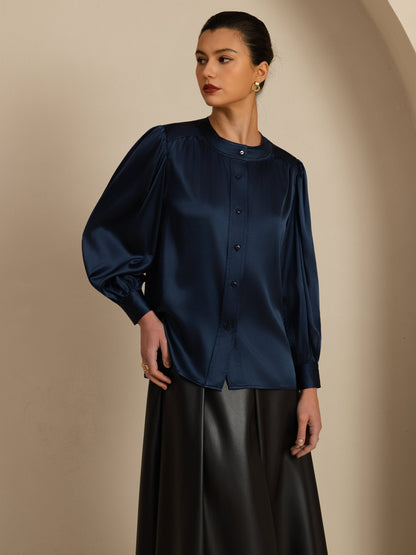 Rosstef 19Momme Stretch Silk Charmeuse Blouse
