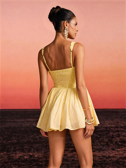 Rosstef Mini Floral V-Neck Dress