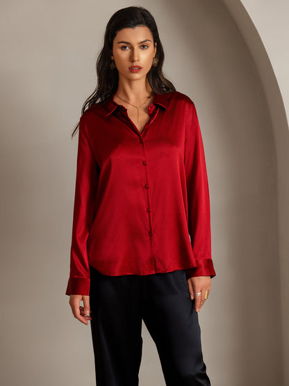 Rosstef 19Momme Kumaş Uzun Cep Long Sleeve Kadın Bluzu