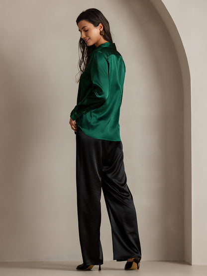 Rosstef 19Momme Kumaş Uzun Cep Long Sleeve Kadın Bluzu
