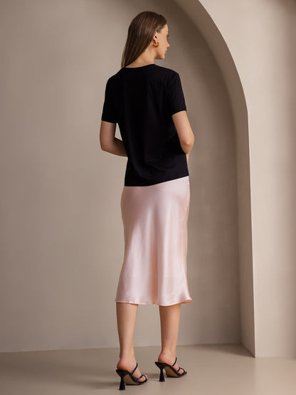 Rosstef 100% Mulberry Silk Stretch Long Straight Skirt
