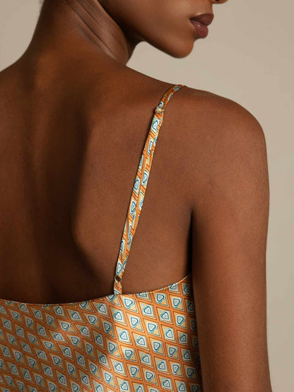 Rosstef Pure Silk Geometric Print Camisole