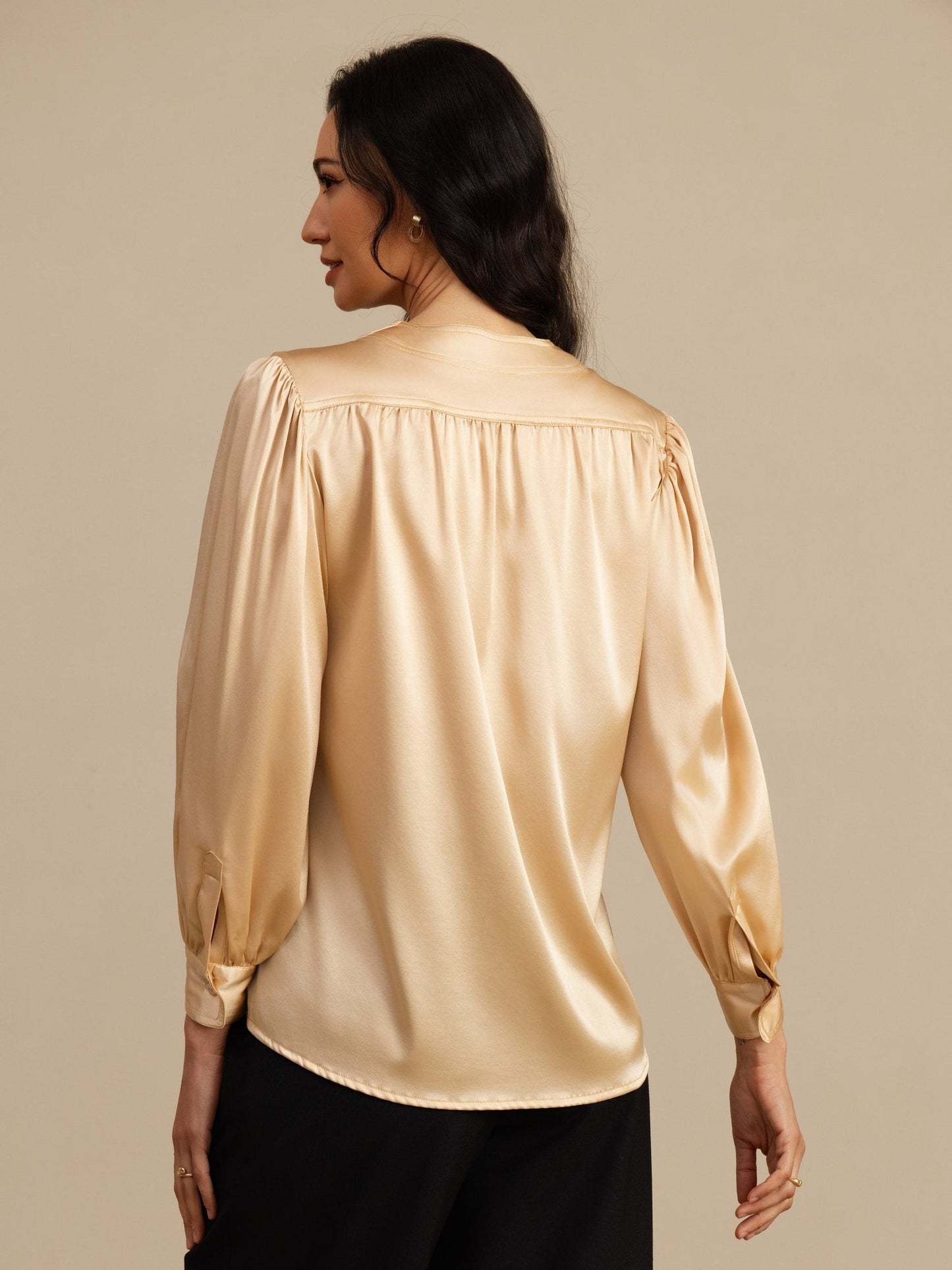 Rosstef 19Momme Stretch Silk Charmeuse Blouse