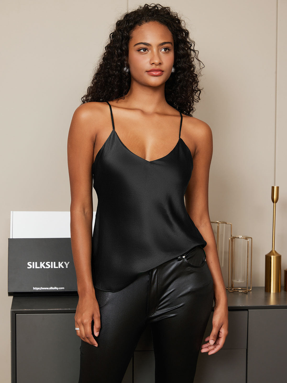 Rosstef 100% Mulberry Silk Spaghetti Strap Camisole