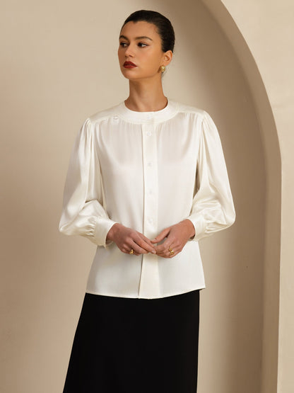 Rosstef 19Momme Stretch Silk Charmeuse Blouse