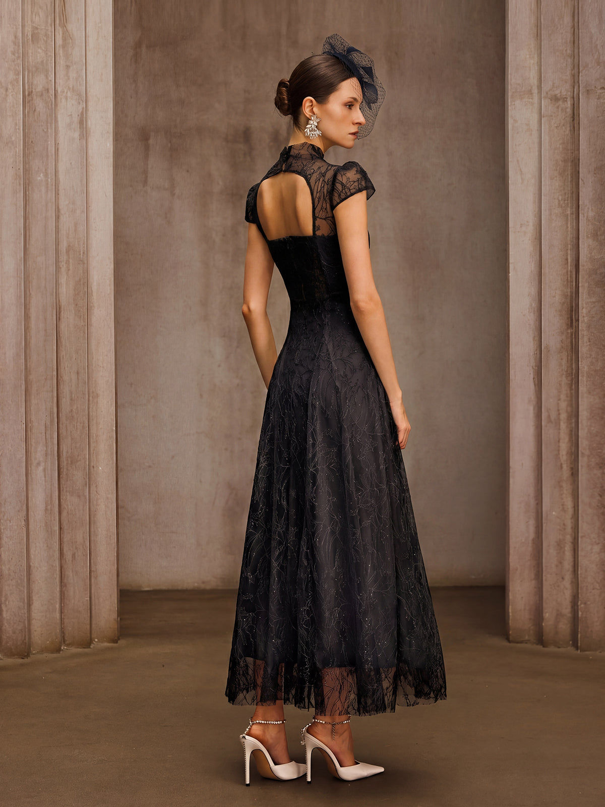 Rosstef Sequin Lace Midi Dress