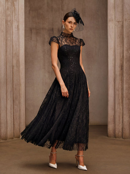 Rosstef Sequin Lace Midi Dress