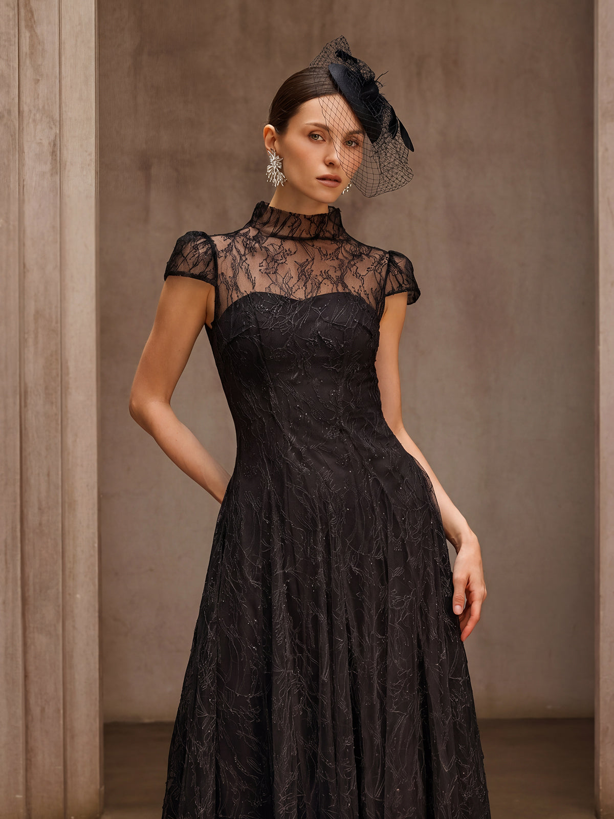 Rosstef Sequin Lace Midi Dress