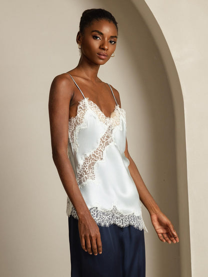 Rosstef Mulberry Silk Camisole Top - Asimetrik Kuyruk ve İncik Detaylı