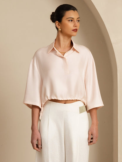 Rosstef Pure Silk Kadın Çift Kol Kaba Bluz