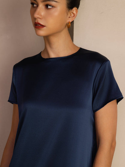 Rosstef 19Momme Silk Midi Dress With Side Pockets