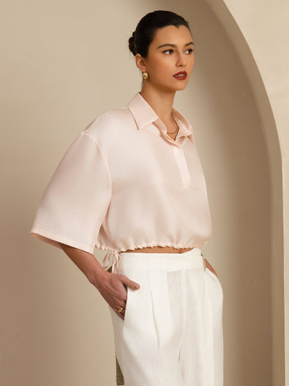 Rosstef Pure Silk Kadın Çift Kol Kaba Bluz