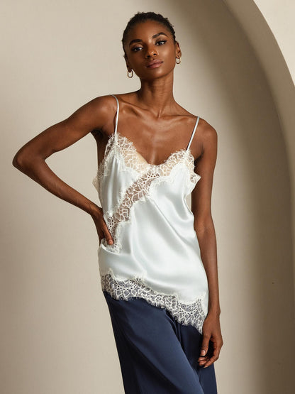 Rosstef Mulberry Silk Camisole Top - Asimetrik Kuyruk ve İncik Detaylı