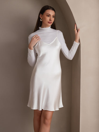 Rosstef Pure Silk Spaghetti Strap Short Dress