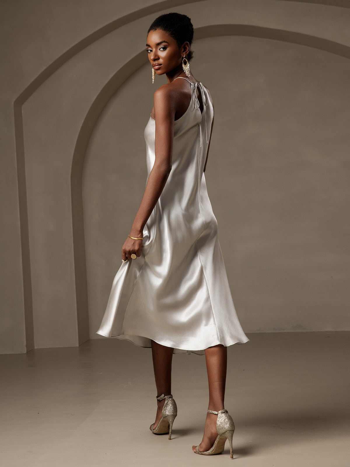 Rosstef 19Momme Silk Spaghetti Straps Maxi GİYİM