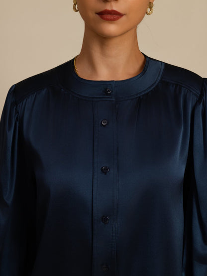 Rosstef 19Momme Stretch Silk Charmeuse Blouse