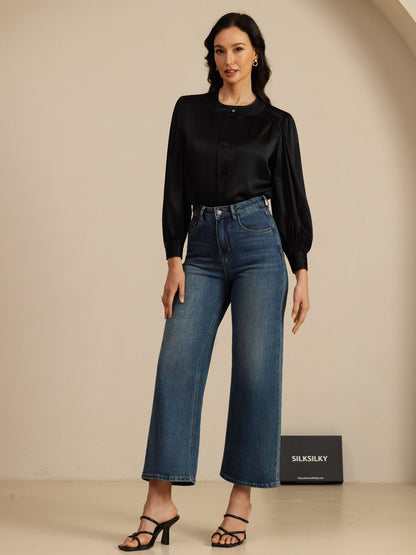 Rosstef 19Momme Stretch Silk Charmeuse Blouse