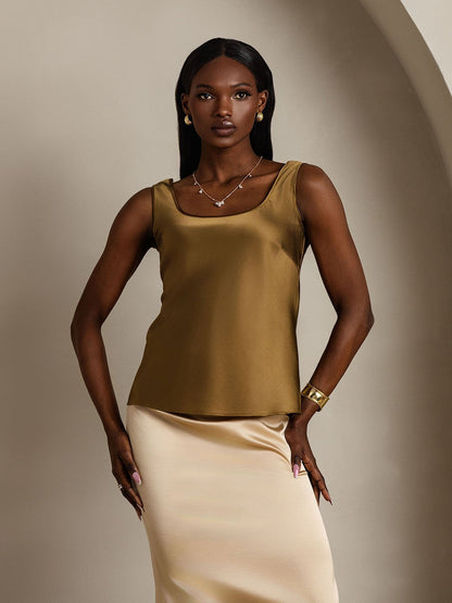 Rosstef 19Momme Silk Sleeveless U Neck Kadın Tank Top