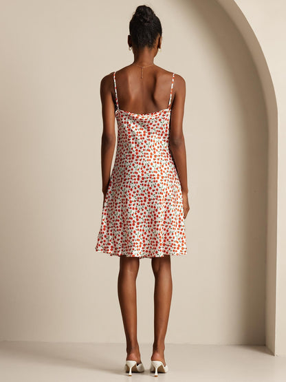 Rosstef Cherry Print Kısa Mini GİYİM