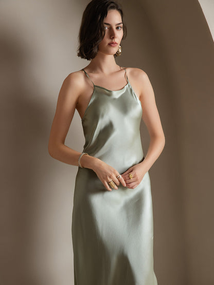 Rosstef 19Momme Silk Spaghetti Straps Maxi GİYİM