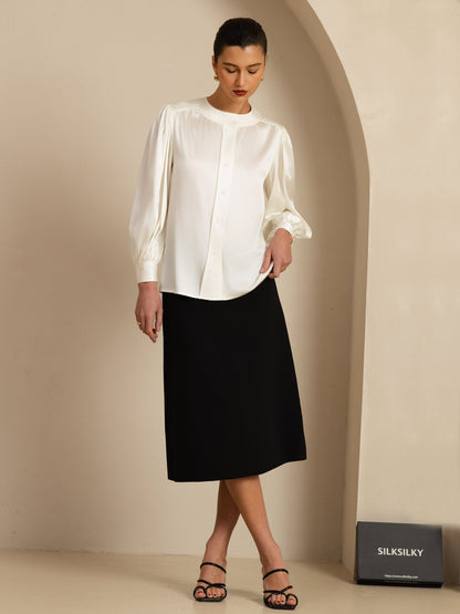 Rosstef 19Momme Stretch Silk Charmeuse Blouse