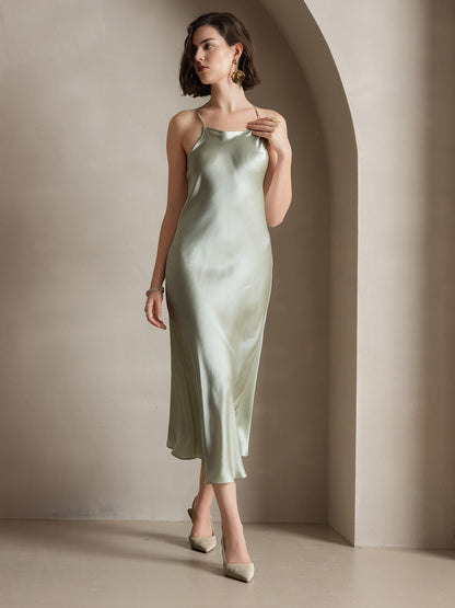 Rosstef 19Momme Silk Spaghetti Straps Maxi GİYİM