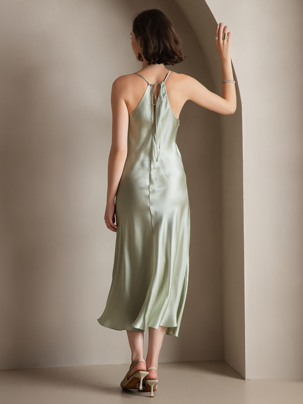 Rosstef 19Momme Silk Spaghetti Straps Maxi GİYİM