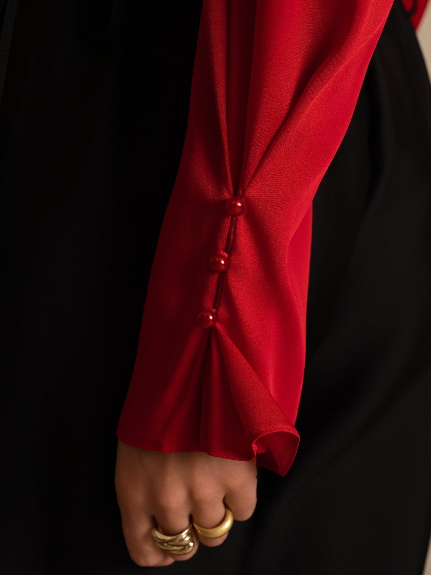 Rosstef 19Momme Stretch Silk V Neck Long Sleeve Blouse