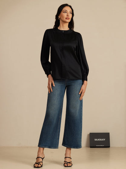Rosstef 19Momme Stretch Silk Charmeuse Blouse
